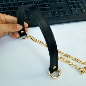 Rantai Kait Handle Kulit Sintetis Tali Tas Sling Bag Leather Belt Metal Chain Cross Shoulder Strap Aksesoris 120cm