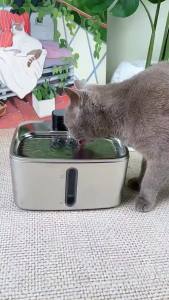 4L Stainless Steel Cat Water Fountain Wireless | 4000mAh Battery | Smart Sensing | Quiet Pump