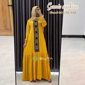 Gamis syakira elta tenun baju lebaran couple