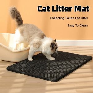 SKISOPGO Waterproof Cat Litter Trapper Mat EVA Double Layer pet cat litter pad Bottom Non-slip Litter Box Mat