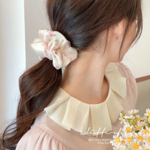 French Style Floral Print Hair Ties 2025 New Netting Hair Bands Womens Fashionable Forest System Hair Bands Headwear
