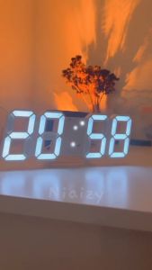 Alarm Digital Alarm Clock Jam Weker Meja Dinding LED Digital 3D