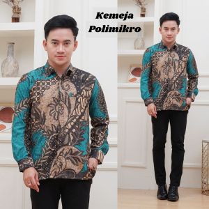 Kemeja Batik Lengan Panjang Pria Dewasa All Size Modern Terbaru Terlaris