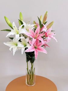 Hoa Tươi Nhân Tạo Hương Thơm 3 Đầu Để Trang Trí Phòng Khách Hoa Tươi Nhân Tạo Bằng Vải Cho Không Gian Nhà Cửa