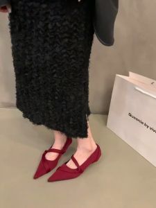 Thin Heel Cat Heel Pointed Red Single Shoe Womens Shoes 2024 Summer Temperament Black Spring and Autumn High Heels