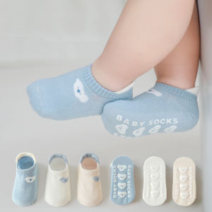 3 Pairs/Set Baby Floor Socks Summer Thin Style Newborn Baby Socks Cute Cartoon Boneless Loose Cuff Childrens Short Boat Socks