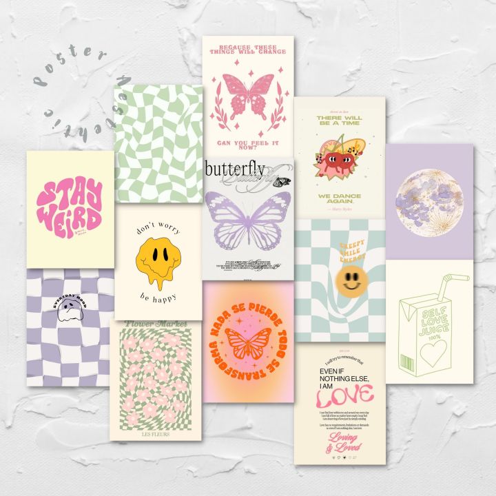 Isi 30Pcs Walldecor korea Hiasan dinding ala korea aesthetic / Hiasan