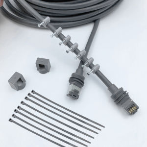 Starlink Gen 3 Cable Waterproof Outdoor Ethernet Cable with Retainer Gray