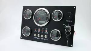 RYSJM | 5 Gauge Set Switch Panel Boat Dashboard 85mm Tachometer 3000 8000 RPM +52mm Fuel Level Meter Voltmeter Oil Press Gauge 12V