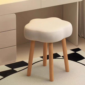 Ditto stool Solid Wood Vanity Stool Ultra Soft Seat  Cute Design Cloud  Stool  Stylish  for  Bedroom  Makeup