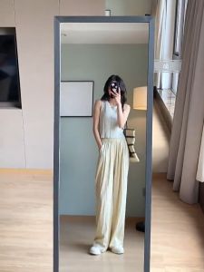 S-4XL Plus Size Wide Leg Trousers for Women High Waist Slacks Pants Baggy Women Pant