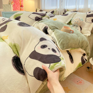 YAOKANG | Thickened Milk Velvet Four-Piece Bedding Set