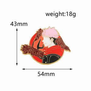 Cartoon Character Enamel Brooches Yuji Itadori Satoru Gojo Metal Lapel Pin Badge Backpack Decor Collectible Gift for Fans