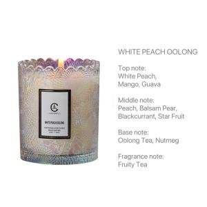 [200g]European Style Relief Glass Embossed Glass Home Fragrance Scented Candle Aromatherapy