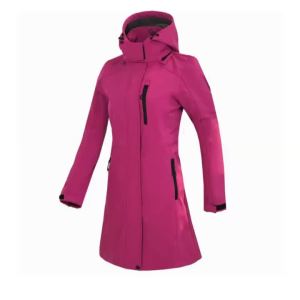 Womans Coat Outdoor Long Style Fleece Hiking Camping Trekking Casual Sports Hooded Jacket Windbreaker Soft Shell Clothing