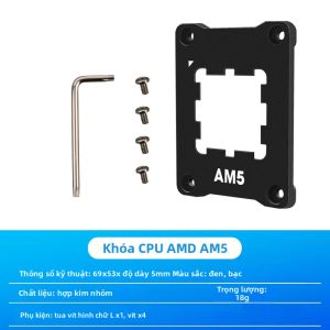 AMD AM5 CPU Safety Fixed Frame Armor Hợp Kim Nhôm Màu Đen Vỏ Bảo Vệ Chống Uốn Cong Cho Bộ Xử Lý Với Tuốc Nơ Vít Và Ốc Vít Hình Chữ L