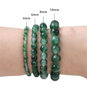 4/6/8/10mm Natural Stone Beads Grenn Jade Round Loose Spacer Beads For Necklace Bracelet DIY Jewelry Making 15"（38cm）