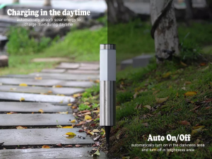 DVS【LED Solar Light】2PCS Solar Garden Light Solar Solar Light Powered Warm White Solar Pillar Light Waterproof LED Outdoor Landscape Lamp for Garden Courtyard Decoration太阳能灯