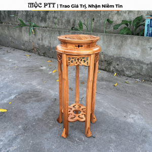 Đôn Tròn mẫu Song Phụng gỗ Gõ Đỏ Pachy kích thước mặt 30 35 cao 40 50 60 70 80 cm