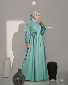 BAJU LEBARAN TERBARU/YOONA DRESS/GAMIS POLOS NADHEERA LUXURY