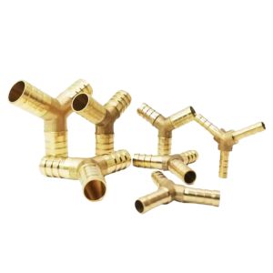 ขั้วต่ออุปกรณ์ข้อต่อท่อทองเหลืองชนิด Y ใช้งานได้อเนกประสงค์4-19มม. สำหรับระบบไฮดรอลิกส์น้ำอากาศน้ำมันการจัดส่งน้ำมันเชื้อเพลิงสวน