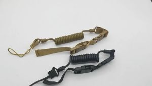 Outdoor Military Fans Multi-functional Tactical Lanyard Safety Rope Anti-lost spring Wear Elastic Key Rin lanyard