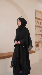 COD Zalsa Abaya Ceruty Babydoll BUSUI Dress Lebaran Gamis Dress Termurah Gamis Dewasa Terbaru 2025