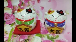 Maneki Neko 5 Fortune Cat Money Cat Coinbank Saving money Gift Lucky Cat Piggy Bank