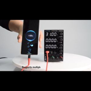 DC Power Supply Variable Adjustable Switching Regulated Power Supply with Encoder Coarse & Fine Adjustments Knob Beach Power Supply with USB & Type-C Quick-Charge Interface