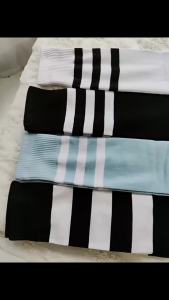 1/2 Pairs Women Over The Knee Socks Cotton Thigh High Socks Black White Blue Colorful Striped Pattern Fashion Casual Daily Wear
