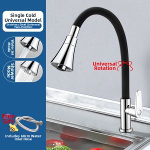 Adjustable Stainless Steel Kitchen Faucet Anti-splash