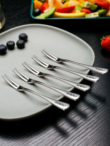 Elegant 304 Stainless Steel Fruit Fork Cute Dessert Fork Set Creative Home Use Fruit Tag Cake Sweet Spoons Reusable Dining Utensils