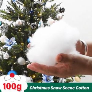 S/L/M Christmas Fake Snow Cotton like Artificial White Snow Fluffy Fiber Filled Snow Winter Christmas Tree Decorations Home Decoration Supplies