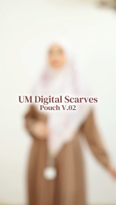 Hijab Motif Floral Berbatasan dengan Pouch Kemasan Premium 110x110cm - UM Hijab Ulama
