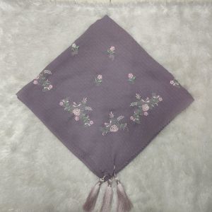 HIJAB SEGI EMPAT BUTIK SULAM/ KERUDUNG SEGIEMPAT BORDIR TASELL MOTIF BUNGA ZAZU