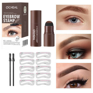 Bộ Tạo Dáng Mày OCHEAL One Step Eyebrow Stamp 10 Chiếc Phấn Che Phủ Tóc Thanh Tạo Khối Tạo Bóng Chân Tóc Định Hình Mày Cho Nữ & Nam Màu Nâu Nhạt/nâu Đậm/đen