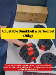 Adjustable 4-in-1 Fitness Weight Set - Dumbbell/Kettlebell/Barbell Combo for Full Body Strength Training Non-Slip Grip Stabilizing Accessories