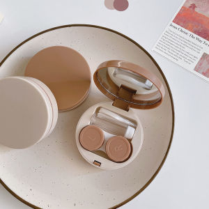IVY Contact Lens Box Round Simple Portable Beautiful Pupil Care Box Contact Lens Storage Box