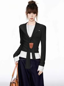 QIAOJIAOYA | Áo Thun Nữ Thiết Kế Cổ Henley