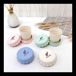 Straw Wheat Retractable Collapsible Folding Water Coffee Cup Travel Outdoor 【RANDOOM COLOR 】小麦秸秆伸缩杯旅行创意折叠杯