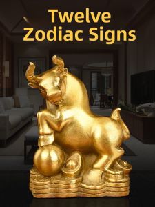 HETANGYUESHE | Full Copper Zodiac Figurines Set