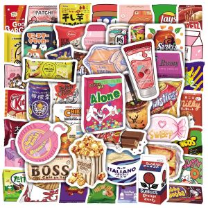 50Pcs Cartoon Snacks Food Waterproof Stickers For Phone Bike Motorcycle Helmet Decal BulingBulingStickers Store