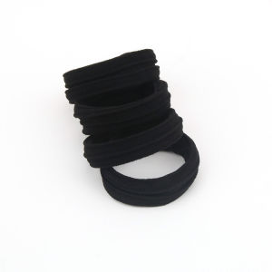 สีดำ ยางรัดผมแบบไม่มีรอยต่อ ผู้หญิง แฟชั่น สไตล์เกาหลี ยางรัดผมสีกาแฟนมแหวนผ้าเช็ดตัวชุด 4 Outline สด