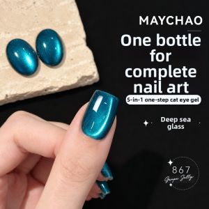 Maychao | Multifunction Cat Eye Nail Polish with Glitter Glass Beads
