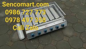 Bếp Nướng Gas 6 Họng Lớn Bằng Inox Xịn