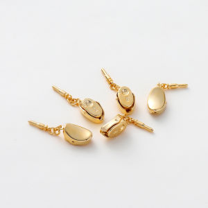 Copper Plated Gold 18K Gold-Plated Color Retention Yuanbao Knot Clipped Button Buckle DIY Bracelet Clasp Connector Pearl Necklace Stick Buckle