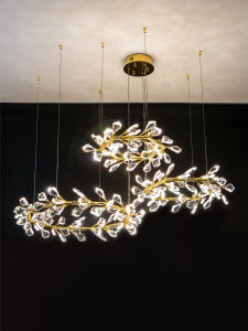 QIANYUE | French Luxury Branch Crystal Chandelier Golden