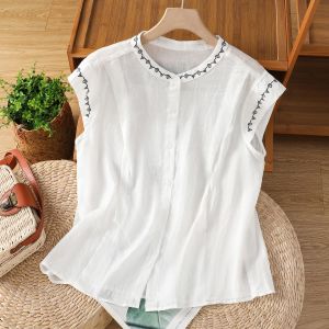 DAIXIANGFEIZI | Fashionable Sleeveless Cotton-Linen Blouse for Women Summer