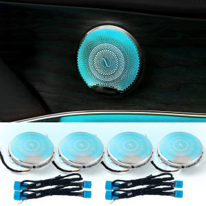 Ốp Đèn LED 64 Màu Cho Cửa Xe Loa Trung Trầm Đèn Viền Trang Trí Cho Mercedes Benz W213 W205 X253 C/E/GLC