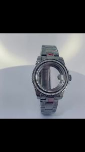 40mm Blue Red GMT Watch Case 24h Aluminium Bezel Sapphire Glass For VH31 NH34 NH35 NH36 ETA 2824 PT5000 Movements 28.5mm Dial
